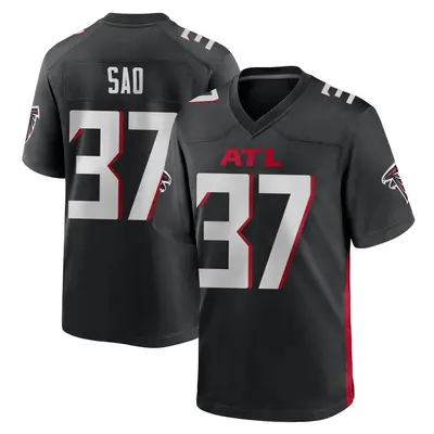 Men's Anthony Sao Atlanta Falcons Alternate Jersey - Black Game