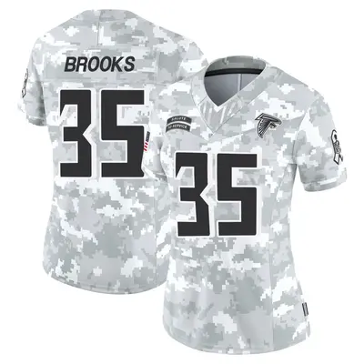 Women's Natrone Brooks Atlanta Falcons 2024 Salute to Service Jersey - Arctic Camo Limited