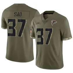 Youth Anthony Sao Atlanta Falcons 2022 Salute To Service Jersey - Olive Limited