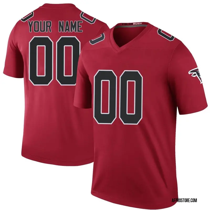 Youth Custom Atlanta Falcons Color Rush Jersey - Red Legend